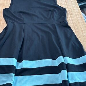 Calvin Klein Black Dress with Blue stripes
